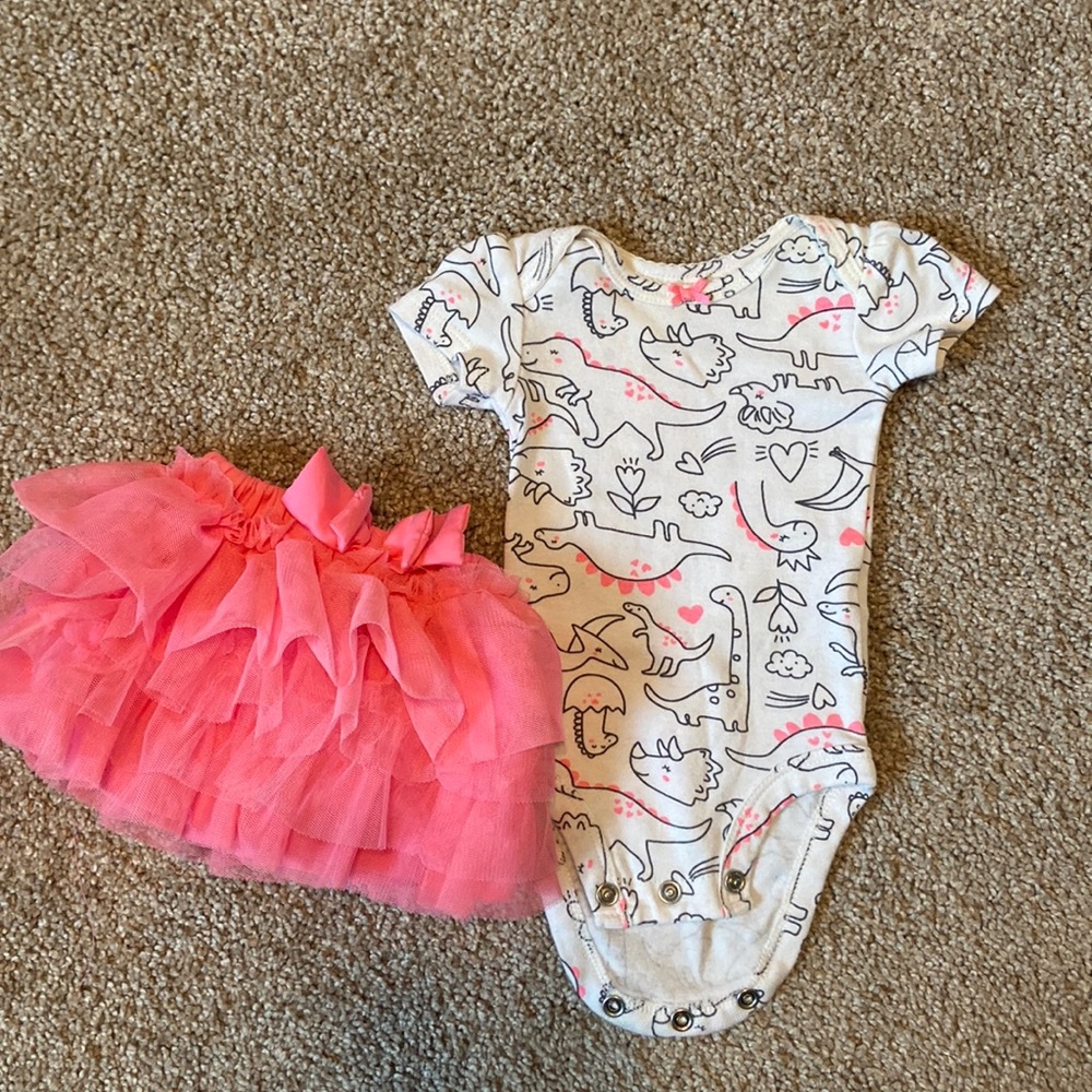 NB Baby Girl Dino Outfit